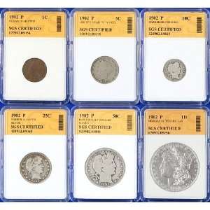   Year Set with Morgan Dollar   SGS Certified Authentic 