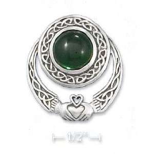   Sterling Silver Celtic Claddaugh Slide Pendant   JewelryWeb Jewelry