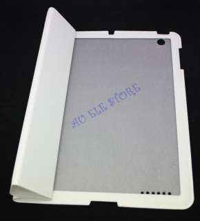 White Ultra Slim Magnetic Full Smart Cover For iPad 2 New PU Leather 