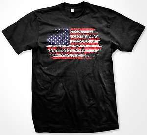   Mens T shirt American Pride Tattered USA Flag Patriotic Tees  