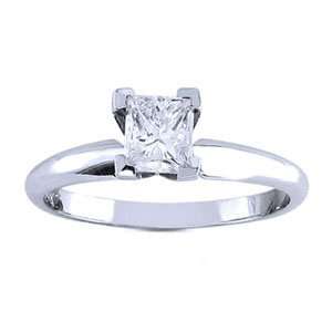  Platinum Princess Diamond Solitaire Engagement Ring (0.75 