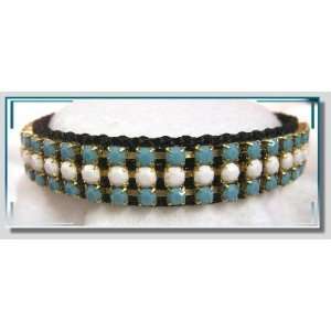  Southwest Sweetheart In Turquoise Jeweled Dog Collar Pet 