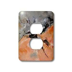     light orange abstract   Light Switch Covers   2 plug outlet cover