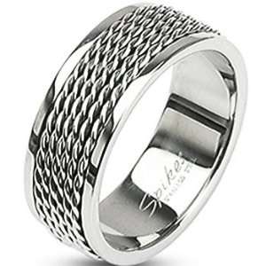 Size 14  Spikes 316L Stainless Steel Chain Links Ring 