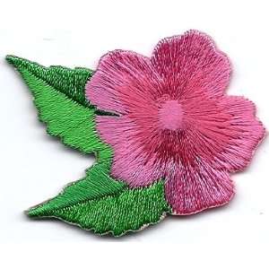    Bright Pink Tropical Flowers  Iron On Applique 