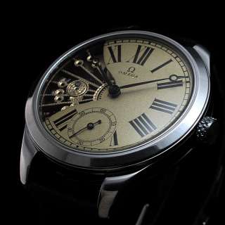 Mens FANCY 1920 OMEGA Vintage Watch HALF  SKELETON DIAL  