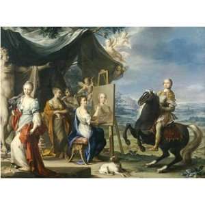 Equestrian Portrait of a Nobleman by Ignaz Stern. Size 16.00 X 11.88 