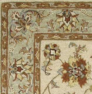 Cream Oriental Transitional Handmade Wool Area Rug  