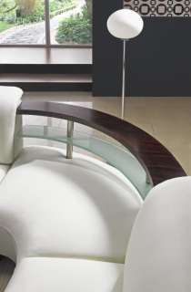 104 Modern White Italian Leather Sectional Sofa  