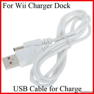 5mm round pin USB Cable/cord for Nintendo Wii Remote/battery dual 
