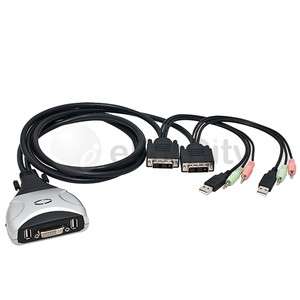   port KVM Switch (DVI/USB/Audio) With 4Ft For Windows Systems  