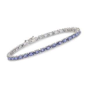  7.25 ct. t.w. Tanzanite Line Bracelet In Sterling Silver 