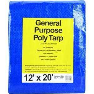  All Purpose Poly Blue Tarpaulin, 12X20 BLUE AP TARP