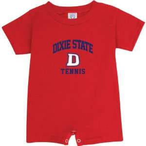   Dixie State Red Storm Red Tennis Arch Baby Romper