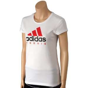  Adidas 12 Womens Tennis Essentials Logo Tee White/Core 