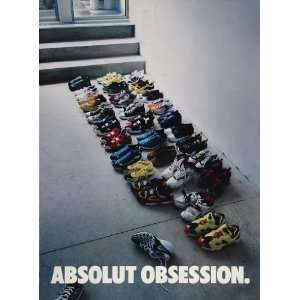 2000 Ad Absolut Obsession Tennis Shoes Serge Paulet   Original Print 