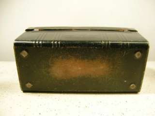 Vintage ALADDIN Brand BLACK ALUMINUM LUNCH BOX Good Condition  