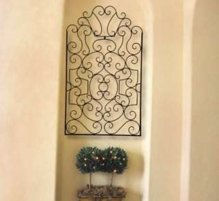 FRENCH TUSCAN Ornate Scroll IRON WALL GRILLE Panel Wall Decor  