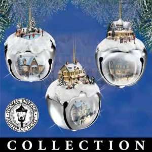 Thomas Kinkade Sleigh Bells Ornaments 3 Pak Set IN STOCK
