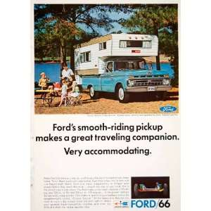  1966 Ad Ford 66  Roebuck Camper Pickup Truck Family 