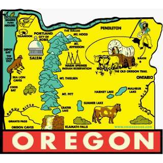  Fridgedoor Oregon Map Version 2 Travel Decal Magnet 
