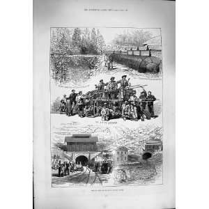   1877 St. Gothard Railway Tunnel Train Boring Machine