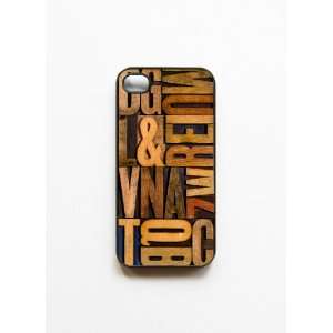    iPhone 4/4S Case Vintage Letter Press   Black 