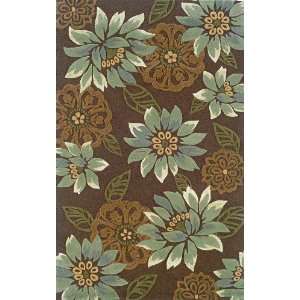  OW Sphinx Utopia Brown / Blue Blossom Flowers Rug 36 x 5 
