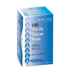  GAUZE   GUAZE PAD STERILE BOX/100 3354 4iX4i Health 