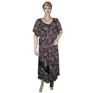   Leaf Print Georgette Boho Long Flowy Dresses for Women xxl Clothing