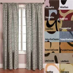  Destiny Scroll Velvet Flocked Taffeta Curtain 108 Long 