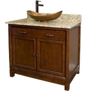 48 Modena Vanity for Vessel Sink   No Faucet Holes   3/4 Marble Top 