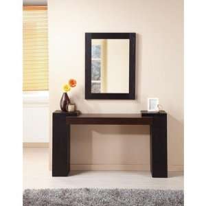  Harper Sofa Table with Wall Mirror in Cappuccino and Black 