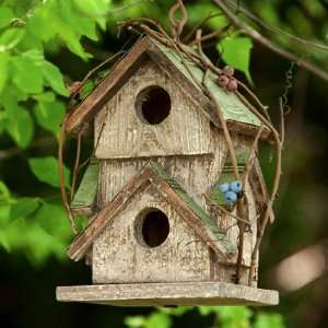  Twig Motif Wooden Birdhouse Patio, Lawn & Garden