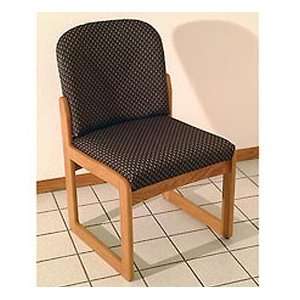  Single Sled Base Chair W/O Arms   Mahogany/Olive Arch 