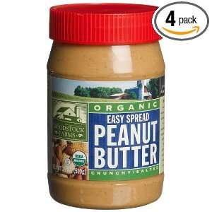 Woodstock Farms Organic Peanut Butter, Easy Spread, Crunchy, Salted 