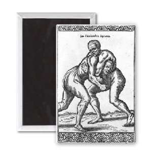 Turkish Wrestlers, illustration from Les   3x2 inch Fridge Magnet 